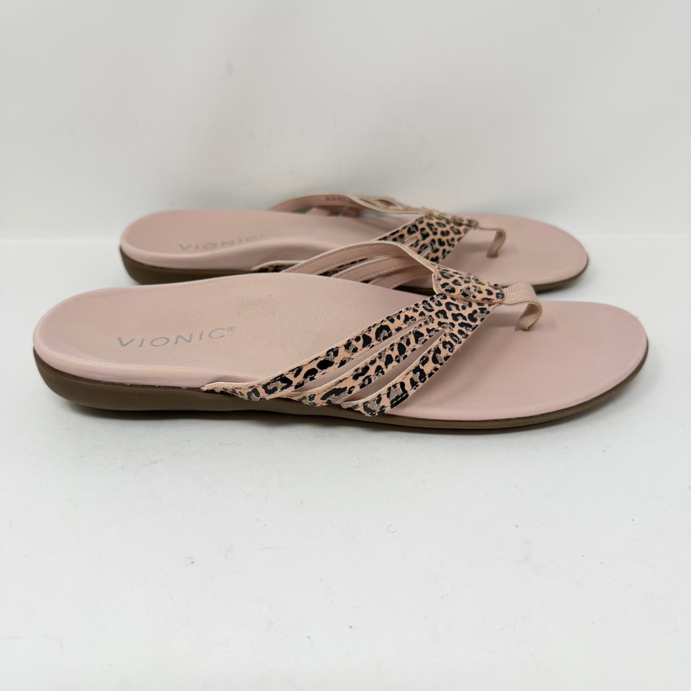 Vionic Alta Toe Post Leather Orthotic Sandals Rose Pink Size 8.5 - Picture 2 of 8